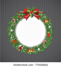 Christmas wreath vector 