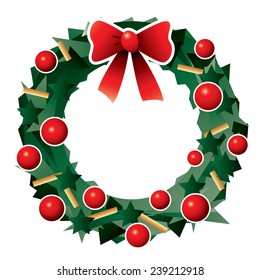 Christmas wreath vector drawing eps 10 format illustrate graphic isolated on white background