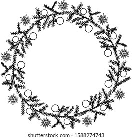Christmas wreath. Vector element for greeting cards, poster, banners and flyers. Christmas background