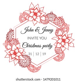 Christmas wreath. Vector hand drawn sketched engraved illustration with ribbon tand raditional christmas decoration element Great for greeting, textile, invitation card, holiday banner