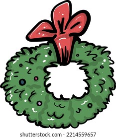 Christmas Wreath Vector Holiday Illustration