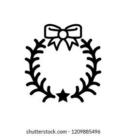 Christmas wreath vector icon