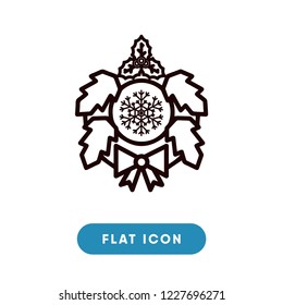 Christmas wreath vector icon