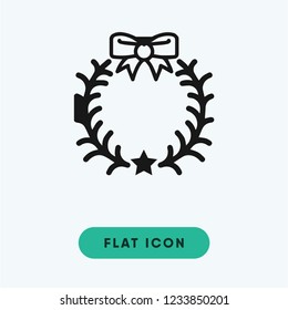 Christmas wreath vector icon