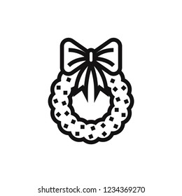 Christmas wreath vector icon