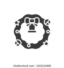 Christmas wreath vector icon