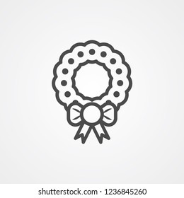Christmas wreath vector icon sign symbol