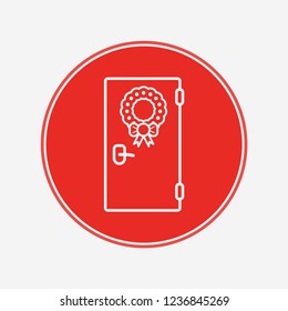 Christmas wreath vector icon sign symbol