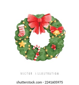 Christmas wreath, Christmas vector illustration