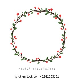 Christmas wreath, Christmas vector illustration