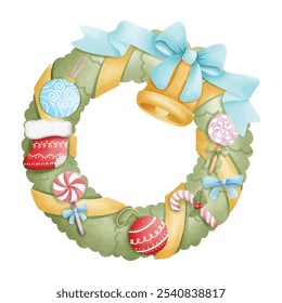 Christmas wreath, Christmas vector illustration