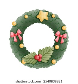 Christmas wreath, Christmas vector illustration