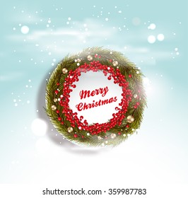 Christmas wreath, Vector illustration