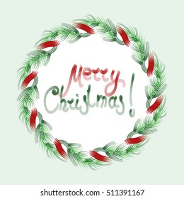 Christmas wreath. Vector Illustration.