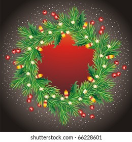 Weihnachtskranz. (Vektorgrafik)