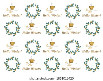 Christmas wreath, vector illustration of Christmas card