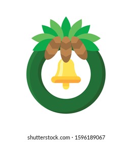 Christmas Wreath vector illustration, flat style icon