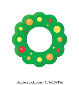 Christmas Wreath vector illustration, flat style icon