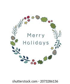 Christmas Wreath vector illustration frame