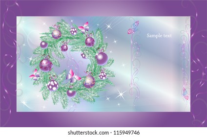 Christmas wreath, vector image