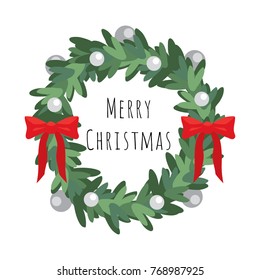 Christmas wreath. Vector Image