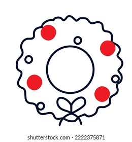 christmas wreath vector image with white background