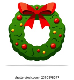 Christmas wreath vector isolated illustration