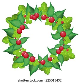 Christmas wreath vector on a white background