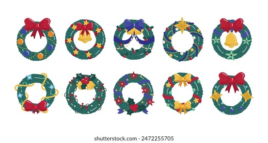 Christmas Wreath Vector Set Collection