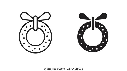 Christmas wreath vector web icons set