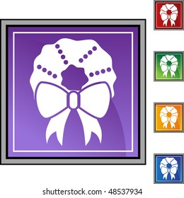 Christmas wreath web button isolated on a background