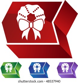 Christmas wreath web button isolated on a background