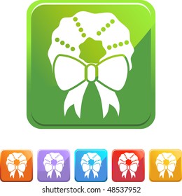 Christmas wreath web button isolated on a background