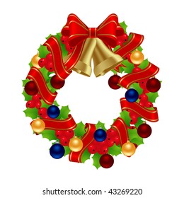Christmas Wreath for Winter Holydays Designs. Vector illustration.