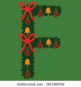 Christmas wreaths in the form of the alphabet