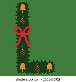 Christmas wreaths in the form of the alphabet