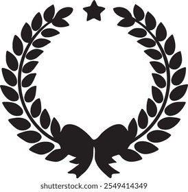 Christmas Wreaths silhouette clipart. Vector illustration icon and logo graphics.