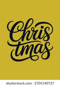 Christmas written in a joining script style with a bold and stylish stroke in high-quality vector format, designed as modern decorative typography logo for holiday greetings festive designs greetings