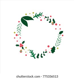 Christmas wtrath vector illustration isolate on blue background