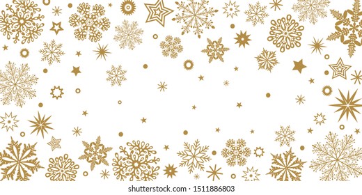 Christmas xmas background with various snowflakes and patterns. packaging with place for text. vector illustration