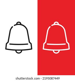 Christmas Xmas Bell Vector icon in Outline Style. a bell is one of the door decorations at Christmas. Vector illustration icon that can be used for apps, websites, or part of a logo
