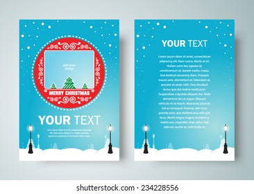 christmas Xmas brochure design template vector flyer