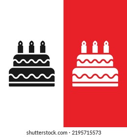Christmas Xmas Cake Vector icon in Glyph Style. a cake to celebrate Christmas, weddings or birthdays. Vector illustration icon that can be used for apps, websites, or part of a logo