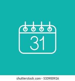 christmas xmas calendar date schedule december winter holiday day celebration appointment white on blue background thin line vector icon