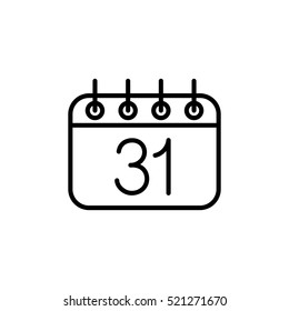 christmas xmas calender date schedule december winter date holiday day celebration appointment black on white background outline thin line vector icon