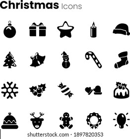 Christmas xmas celebration icon set