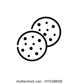 Christmas Xmas Cookie Vector icon in Outline Style. a small sweet cake, typically round and flat and having a crisp or chewy texture. Vector illustration icon that can be used for apps, web, or logo