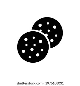 Christmas Xmas Cookie Vector icon in Glyph Style. a small sweet cake, typically round and flat and having a crisp or chewy texture. Vector illustration icon that can be used for apps, web, or logo