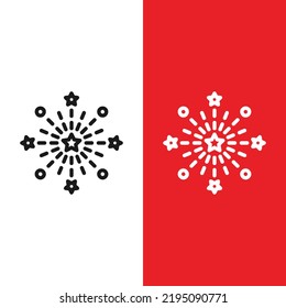 Christmas Xmas Fireworks Vector icon in Outline Style. Fireworks are light explosives that are often present at celebrations and holidays. Vector illustration icon that can be used for apps, websites