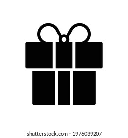 Christmas Xmas Gift Box Vector icon in Glyph Style. a gift box that parents give to their children at Christmas. Vector illustration icon that can be used for apps, websites, or part of a logo